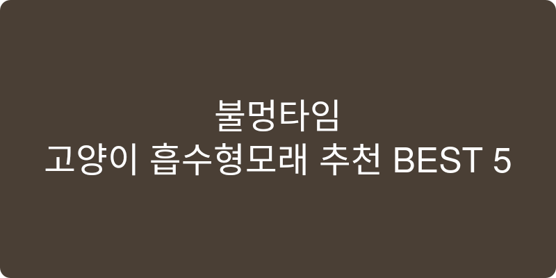 고양이 흡수형모래 추천 이미지