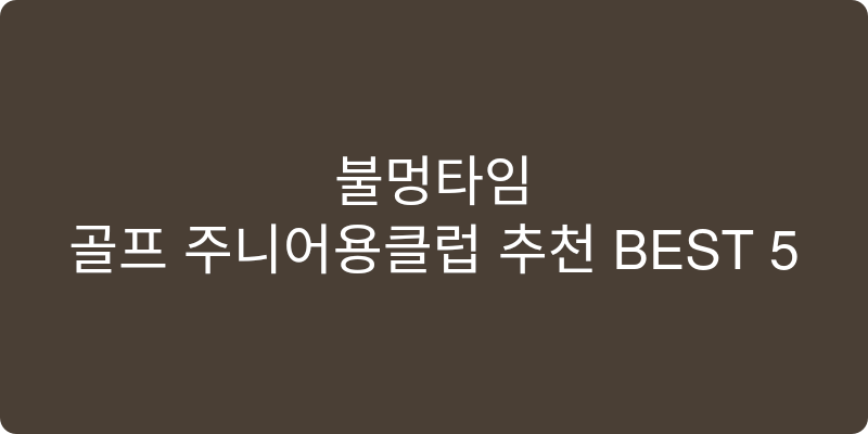 골프 주니어용클럽 추천 이미지