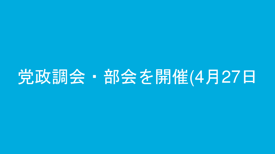 党政調会・部会を開催(4月27日)