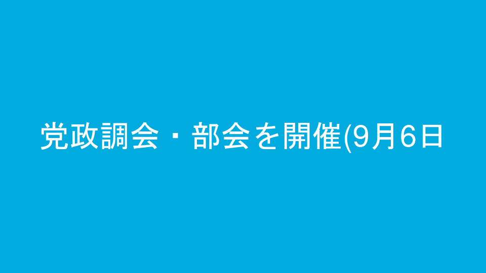 党政調会・部会を開催(9月6日)