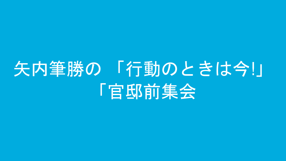 矢内筆勝の 「行動のときは今!」  「官邸前集会&左翼へのカウンター映像」