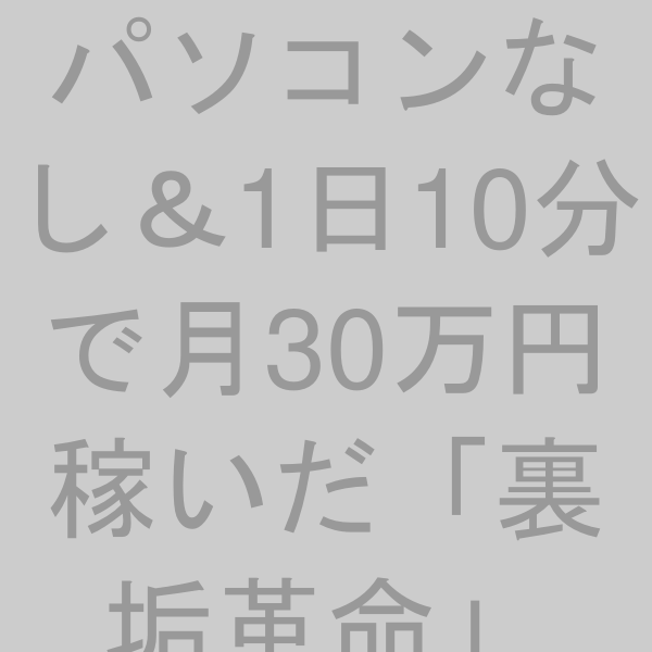 パソコンなし＆1日10分で月30万円稼いだ「裏垢革命」の商品画像