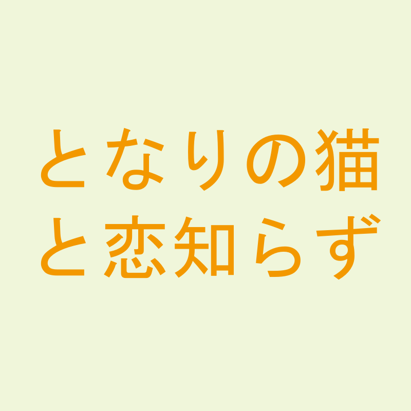 となりの猫と恋知らず